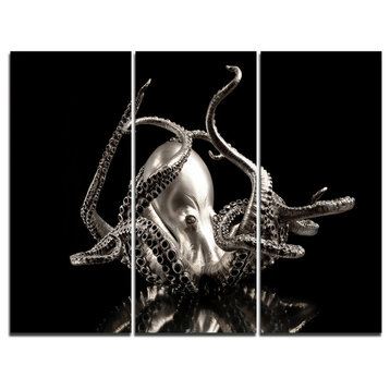 "Silver Octopus" Digital Canvas Print, 3 Panels, 36"x28"