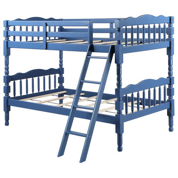 ACME Homestead Twin Twin Bunk Bed, Dark Blue