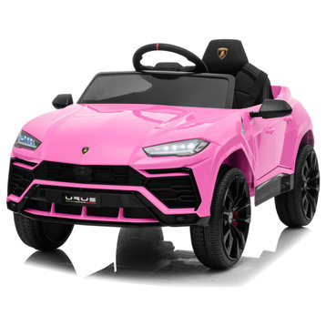12V 7AH Kids Car Licensed Lamborghini Electric Vehicle High/Low Speed, Pink