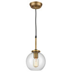 Elk Home - Elk Home D4345 Mountain Creek - One Light Mini Pendant - The simplicity and utility of industrial design meMountain Creek One L Aged Brass Clear Gla