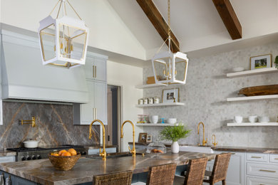 Example of a transitional kitchen design in Austin