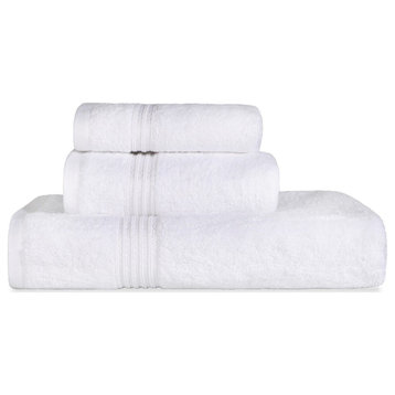 3 Piece Egyptian Cotton Hand Bathroom Towel, White