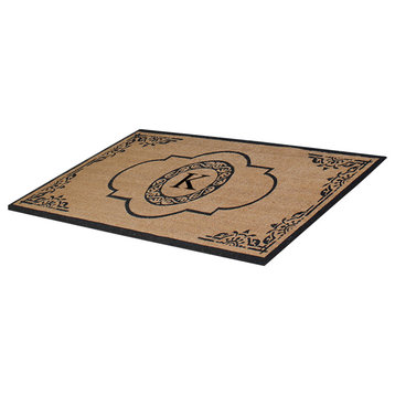 First Impression Hand Crafted Abrilina Entry Monogram Double Doormat,(30"x48"),