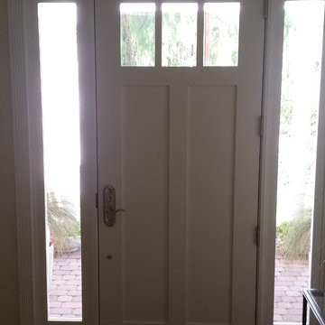 Red Door, White Frame
