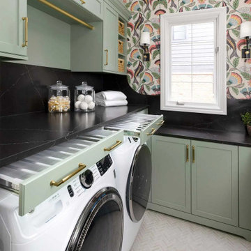 Cheerful Laundry Room Remodel in Birmingham, MI