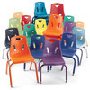 Berries Stacking Chairs with Powder-Coated Legs - 16" Ht - Set of 6 - Camel