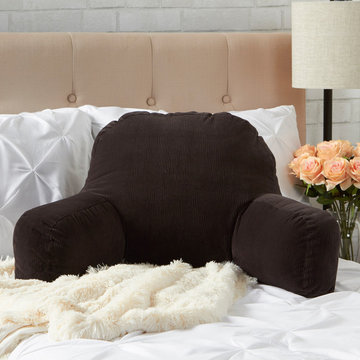 Chocolate Brown Bed Rest Pillow in Master Bedroom