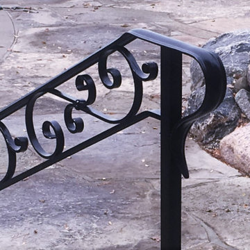 Wrought Iron Step Rails at Pool