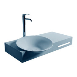 ADM Bathroom Design - ADM Circular Wall Mounted Sink, White, 40" - Bathroom Sinks