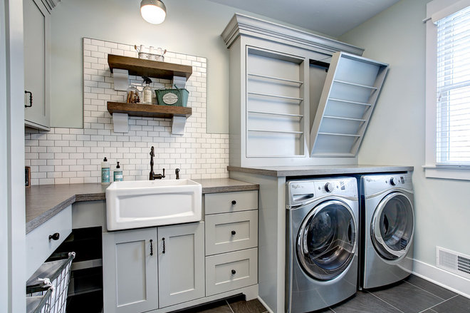 Transitional Laundry Room by CVI Design - Carly Visser