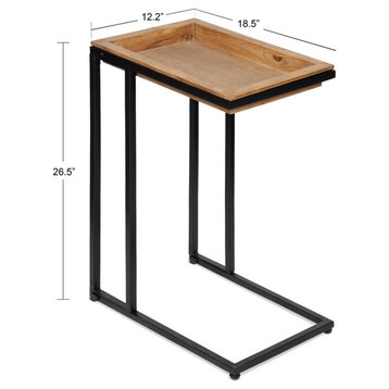 Lockridge Wood and Metal C-Table, Natural 18.5x12x26.75