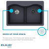 ELGH3322RBK0 Quartz Classic 33" x 22" Drop-in Sink with Aqua Divide, Black