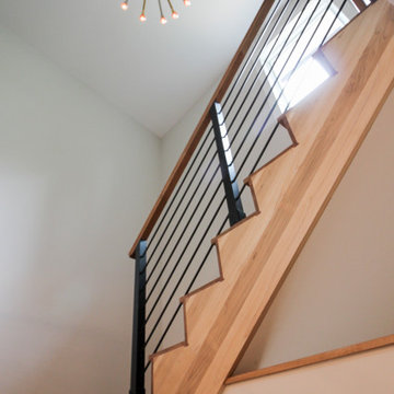 Project #71 | Modern Hickory Staircase with Horizontal Balustrade
