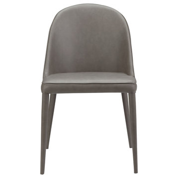 Upholstered Legs Burton Dining Chair Grey Vegan Leather Set Of Two