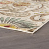 Giselle Transitional Floral Area Rug, Ivory, 6'7''x9'6''