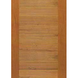 Solid Wood Single Door, Contemporary Horizontal Groove Flush Panel - Front Doors