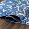 My Magic Carpet Leilani Damask Blue Washable Runner Rug, 2.5'x7'