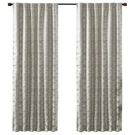 SunSmart Cassius Marble Total Blackout Window Curtain, Gold, Silver, Panel - 84"