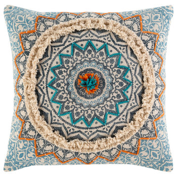 Dayna DYA-005 Pillow Cover, Blue, 20"x20", Pillow Cover Only