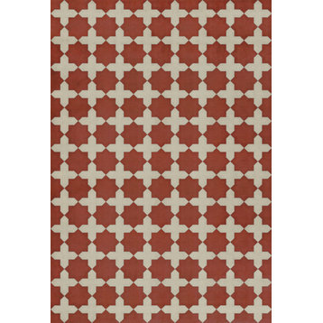 Pattern 23 Red Like Crimson 96x140 Vintage Vinyl Floorcloth