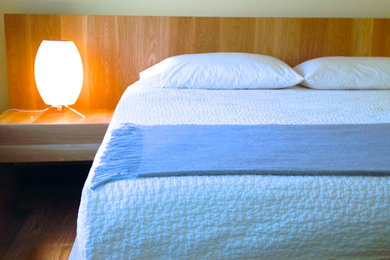 Example of a minimalist bedroom design in Atlanta