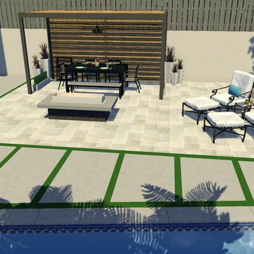 Modern Backyard | Lap Pool and Custom Pergola