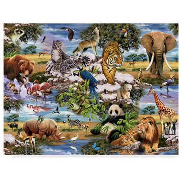 "Animal Collage" by Howard Robinson, Canvas Art