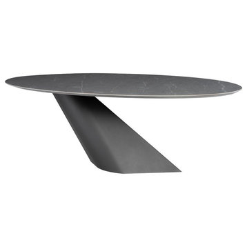 Nuevo Furniture Oblo 92.8" Dining Table in Grey
