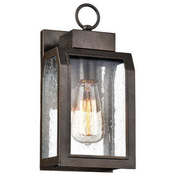 Chloe Lighting Milton Industrial 1 Light Wall Sconce, Antique Gold, 12", Antique