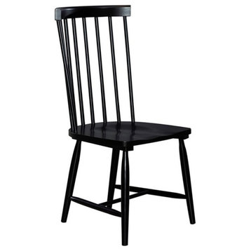Pemberly Row Capeside Cottage Spindle Back Side Chair - Black (RTA)