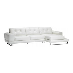 Natuzzi Editions Leather Sectional Sofa with Chaise B636 - Sectional Sofas