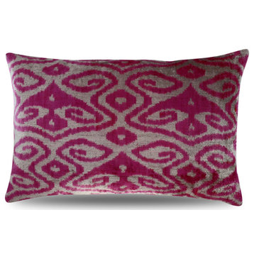 Canvello Pink Purple Geometric Throw Pillow Down Feather Filled 16"x24"