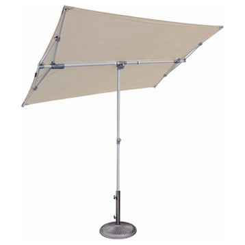Simply Shade Capri Polyester Rectangle Balcony Umbrella - Platinum/Antique Beige