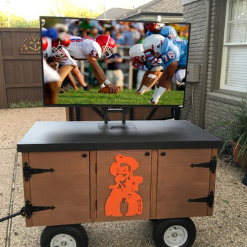 Rolling Rustic TV Media Cart