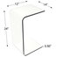 Modern C-Style Vertical Side Table in Clear