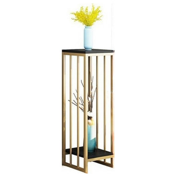 Simple Modern Home Plant Stand for Indoor Porch, Balcony, Gold/black, H37.4"