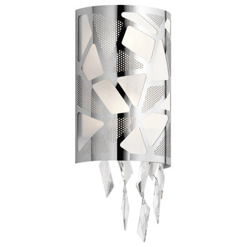 Angelique Chrome And Crystal 2 Light Wall Sconce