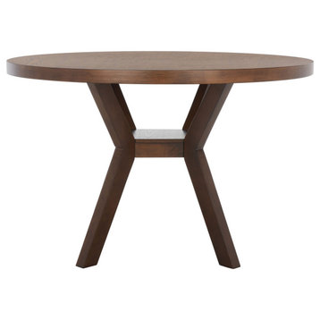 Safavieh Couture Luis Round Wood Dining Table, Medium Oak
