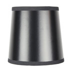 5"x6"x5" Parchment GoldLined Drum Lampshade, Black Parchment