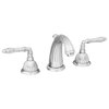 Artica Chrome Two handle widespread bathroom sink faucet. Luxury taps