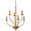 Living District Westley 6-Light Mid-Century Metal Pendant in Brass Finish