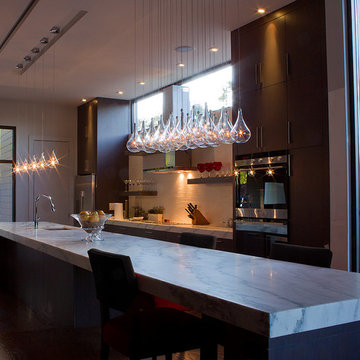 Larmes Modern Clear Teardrop Glass Linear Pendant Mini Light