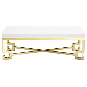 Sophia Living Room Set, White Lacquer and Gold