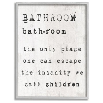 Stupell Industries Bathroom Definition Escape Funny Family Word Design, 11"x14"
