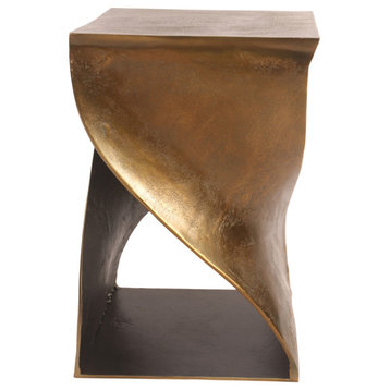 Contemporary Twist Accent Table - Brown
