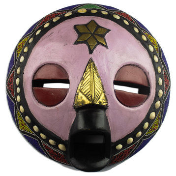 NOVICA Kellan And African Wood Mask