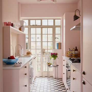 Pink galley kitchen | NW5