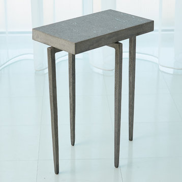 Laforge Accent Table, Natural Iron With FlaMedium Granite Top