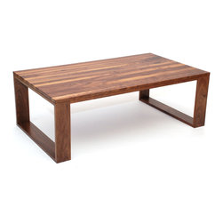 Walnut Geo Leg Coffee Table - Coffee Tables