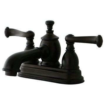 Kingston 4" Centerset Bathroom Faucet w/Brass Pop-Up, Oil Rubbed Bronze